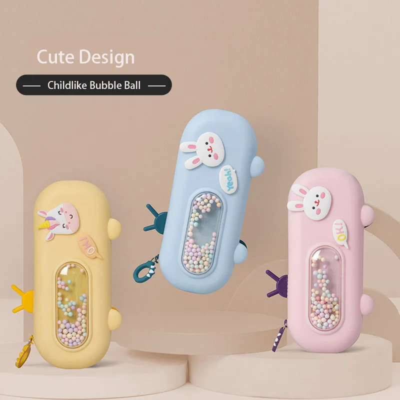 Large Capacity Cute Cartoon Silicone Pencil Case for Students Creative Pencil Bag Bubble Machine Styling Stationery Box