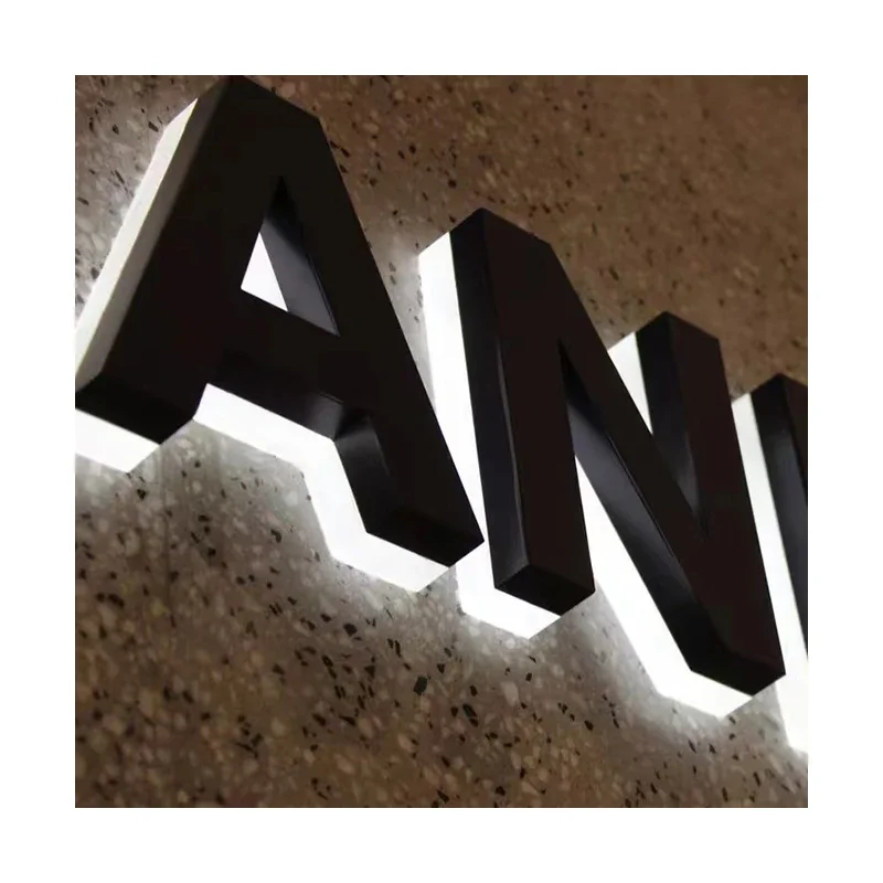 Personalizado 3D LED Metal Backlit Letter Sign, exterior, grandes sinais, outdoors, letras do alfabeto de aço inoxidável