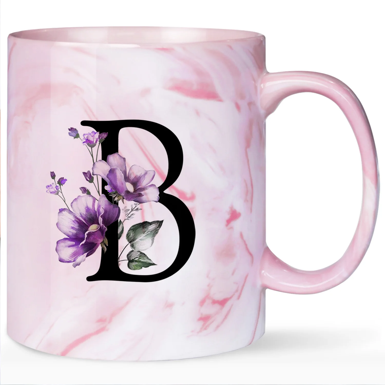 1PC, Letter Flower A-Z Coffee Mugs for Office and Home, Birthday Gifts for Women, Mom, Best Friend, Bride, Bridesmaid Gift,11oz