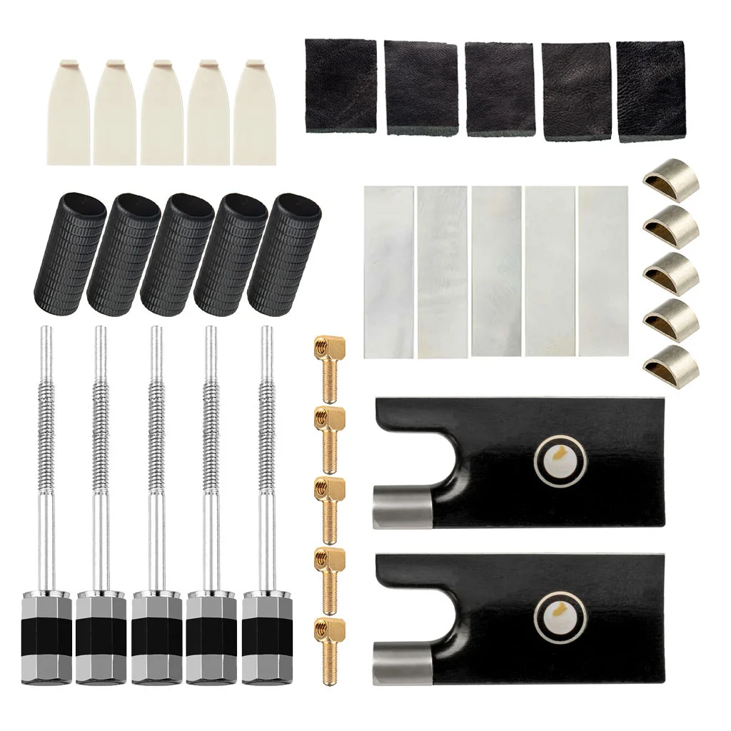 1 SET 4/4 3/4 Violin Bow DIY KIT With Assorted Fiddle  Frogs Tips Eyelets Screw Buttons Wraps Ferrules Slides For  Makers