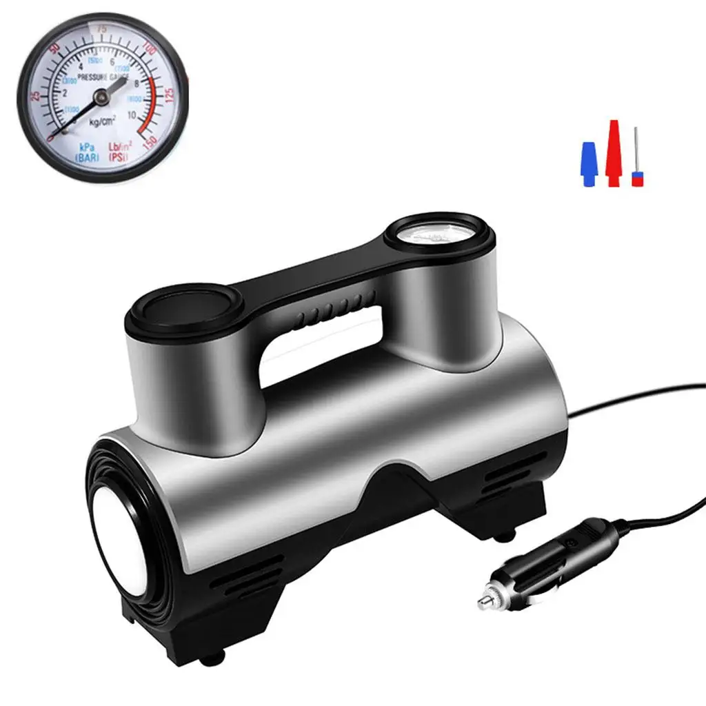 Bomba de ar elétrica 12V para inflar pneus de carro, motor poderoso adequado para pneus automotivos