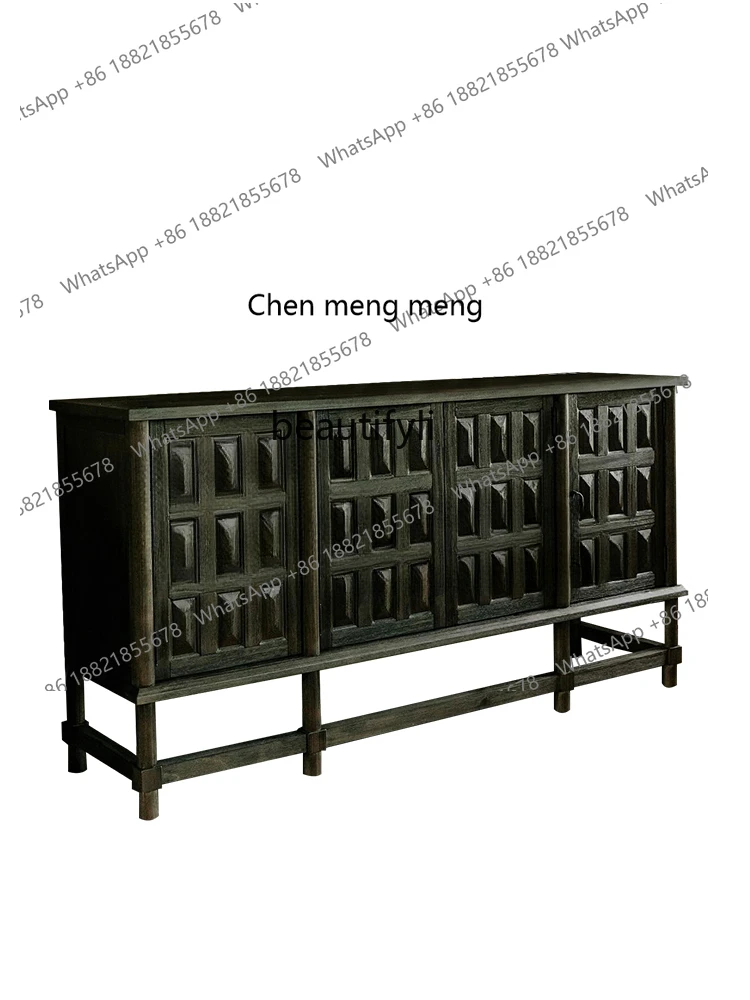 

Black Distressed Storage/Retro Entrance Cabinet/Personalized Storage Cabinet/