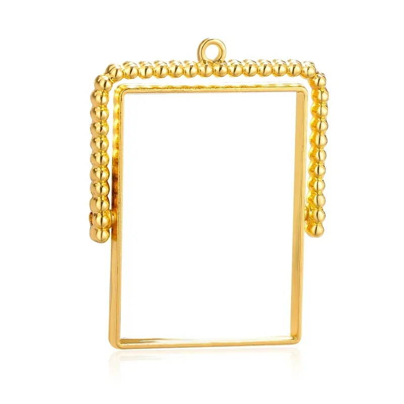 25*35mm 4pcs 아연 합금 DIY 펜 던 트 귀걸이 쥬얼리 액세서리에 대 한 손수 회전 사각형 사진 프레임 매력 펜 던 트