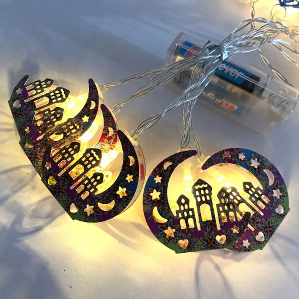 Christmas Deer Snowflake LED String Lights Battery Powered Fairy Decorations Xmas Tree Ornament 2025 New Year Gift Navidad