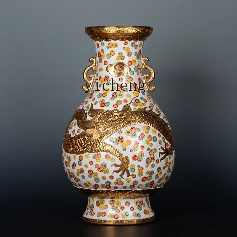 

ceramics Chinese retro gold-painted vases home decoration ornaments handicrafts advanced sense