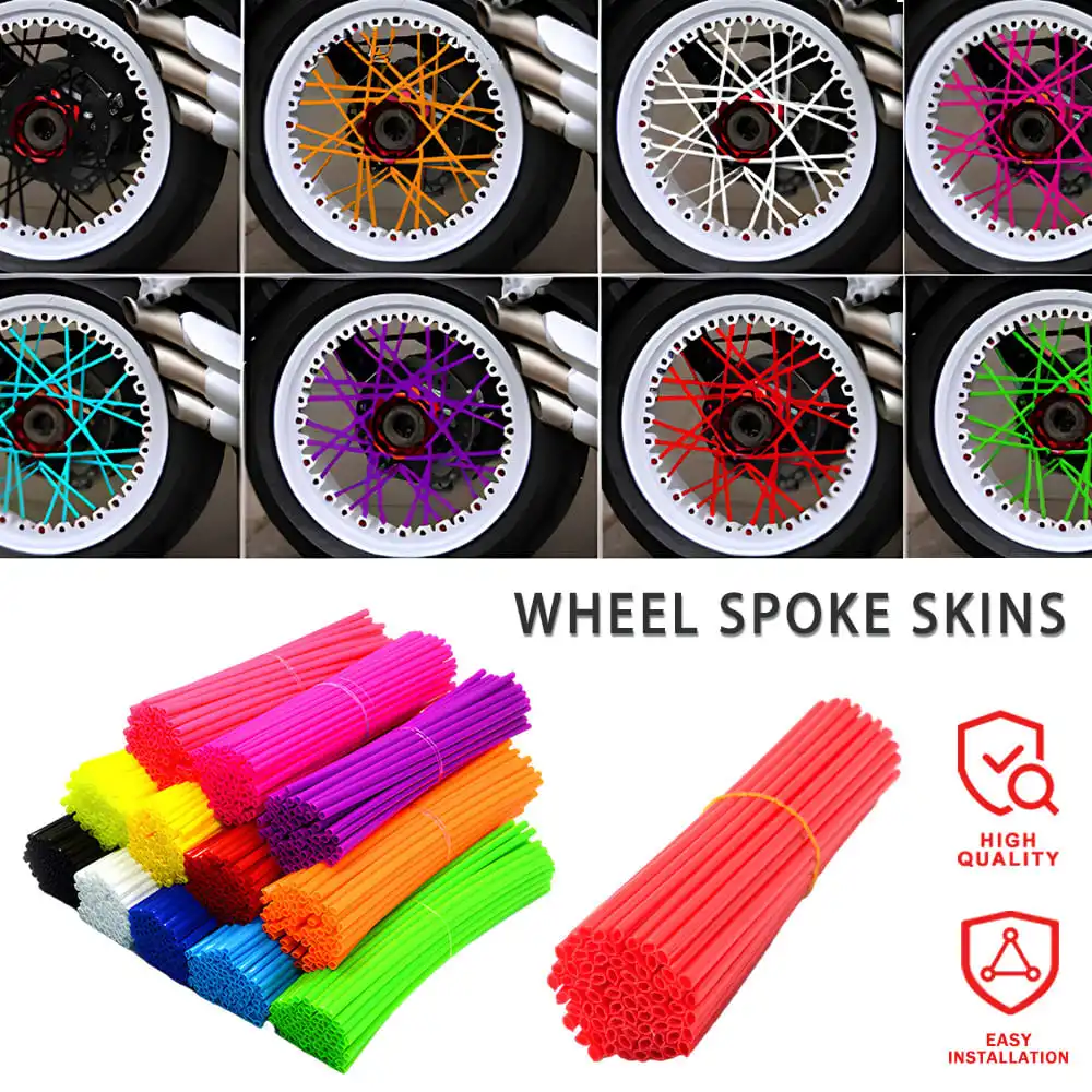 

72Pcs Bike Motorcycle Dirt Decoration Motocross Wheel Spoke Wraps Rims Skins Protector Covers Decor Motorbike Decoration FOR