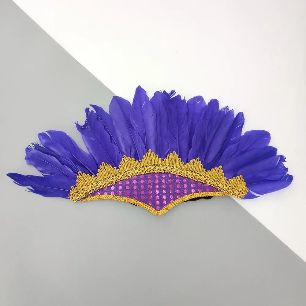 New Feather Feather Headdress Head-mounted Adjustable Carnival Costume Colorful Colored Headwear Fancy Dress Party