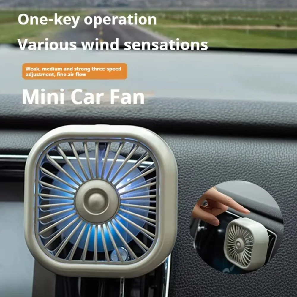 USB Mini Car Fan High Power Colorful Air Vent Fan for Car Air Conditioner Cooling Fan Portable Travel Gift for Home Office