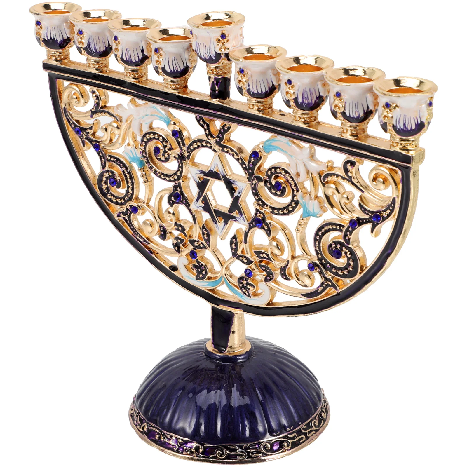 

Nine Branch Menorah Hanukkah Candlestick Metal Candelabra DesktopDecoration PartyCandlestick FestivalCandleHolder TabletopDecor
