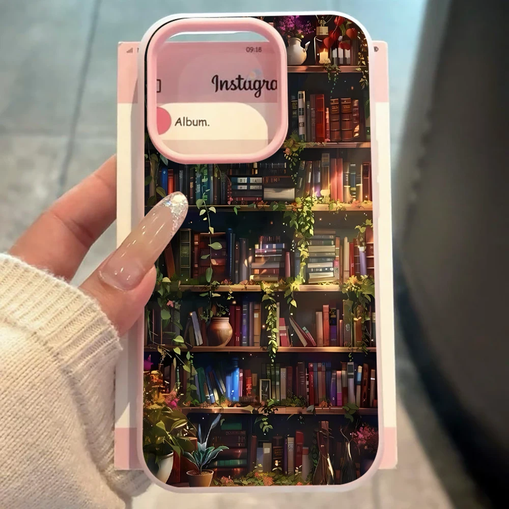für Samsung Galaxy A16 A15 A55 A35 A36 A56 S26 S25 S24 Ultra S23 S21 S22Plus Handyhülle mit Kunst-Bücherregal-Muster aus Silikon TPU – Detail 5