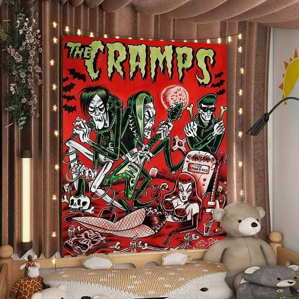 Psychobilly genre The C-Cramps Vintage Chart Tapestry for Living Room Home Dorm Decor Art Home Decor
