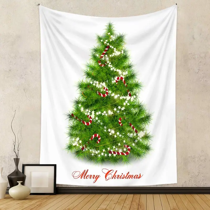 VIKAMA Wall Tapestry Green Pine Tree Minimalist Nature Art Print Wall Hanging Home Decor Living Room Bedroom Aesthetic Simple