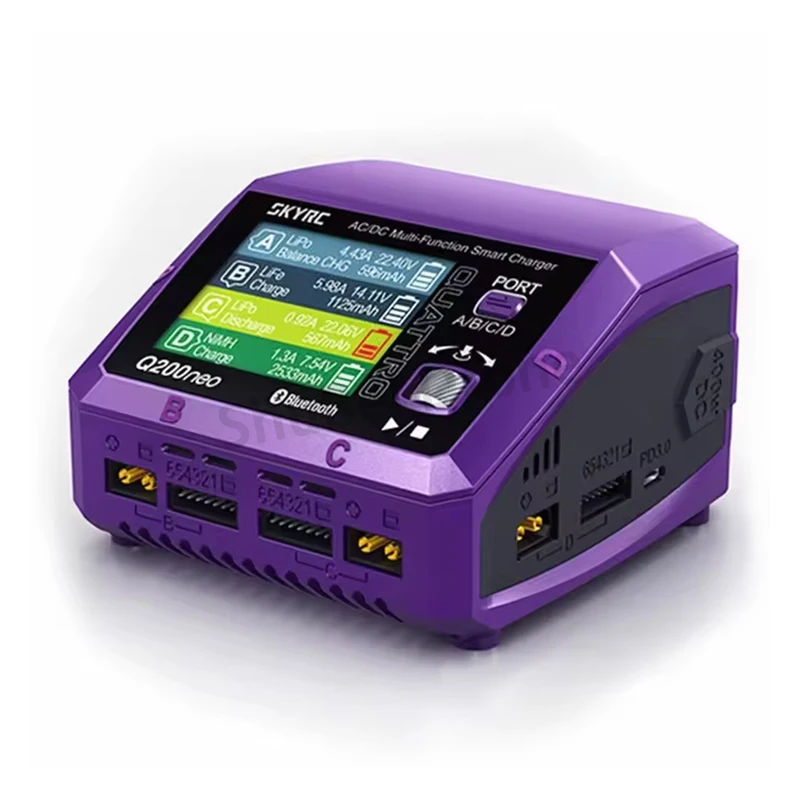 SkyRC Q200neo Smart Charger Quad Channel 200W AC/400W DC Balance Discharger for 1-6S LiPo LiFe LiHV Battery with Color LCD