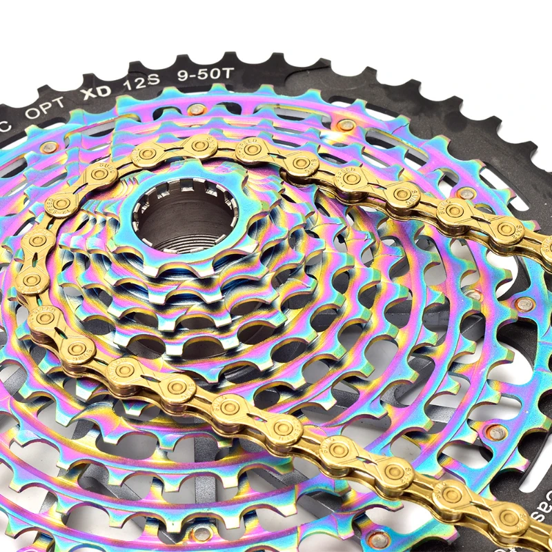 SUMC bicycle speed change chain mountain road folding bike chain 9 10S11 12-speed gold hollow chain