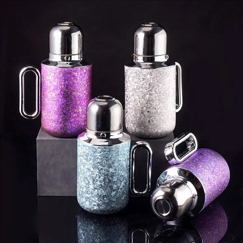 800ml Large-capacity Thermos/Water Bottle With Mechanical Temperature Display And Handle,Double-layer Pure Titanium Thermos Cup