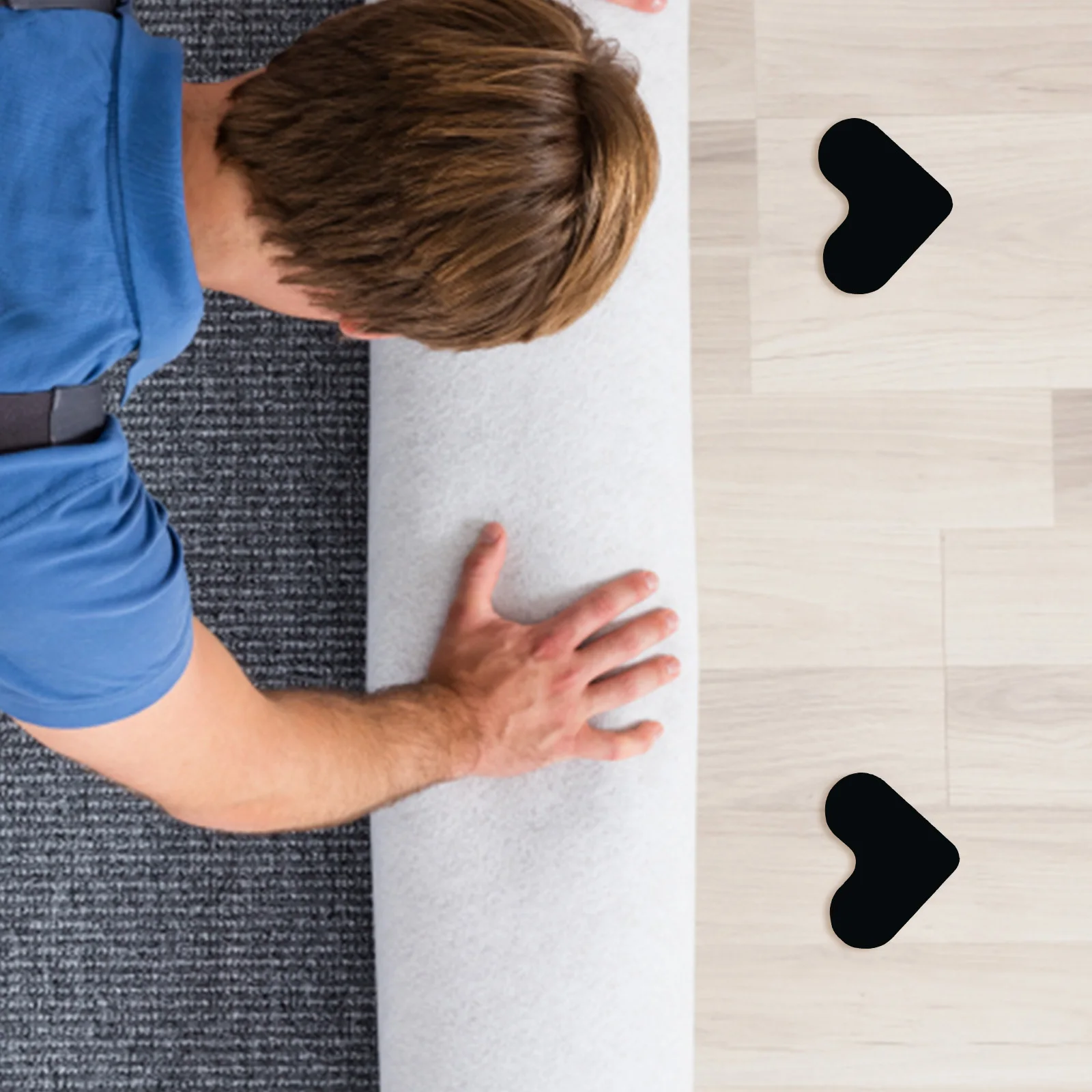 16Pcs Carpet Gripper Pads Rug Tape Stickers Heart Cloud Shape Non Slip Rug Holders for Hardwood Floors Tiles Non Slip