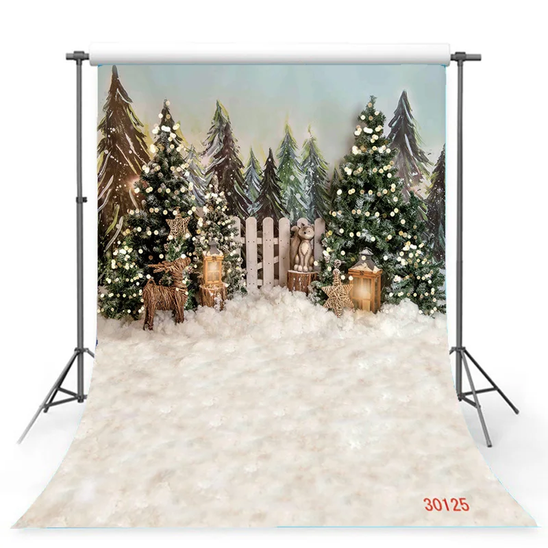 

SHENGYONGBAO Christmas Tree Photography Backdrop Snow Gift Party Decor Kids Banner Background Holiday Photo Studio Prop DN-02