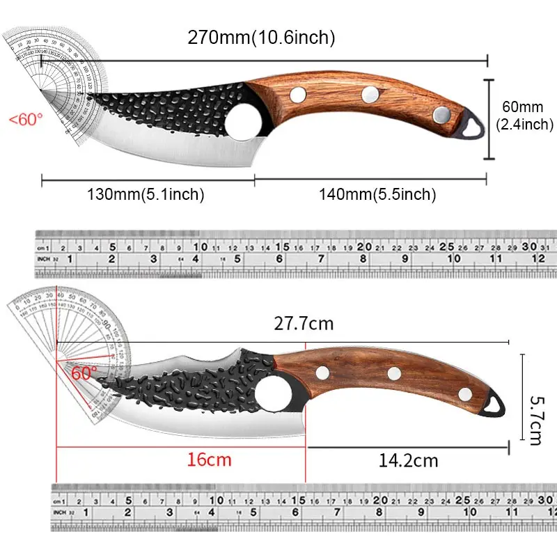 Kitchen Boning Knife Kitchen Knives Utility Sharp Cooking Tool Stainless Steel Fruit Butcher Meat Cleaver Knife with Sheath