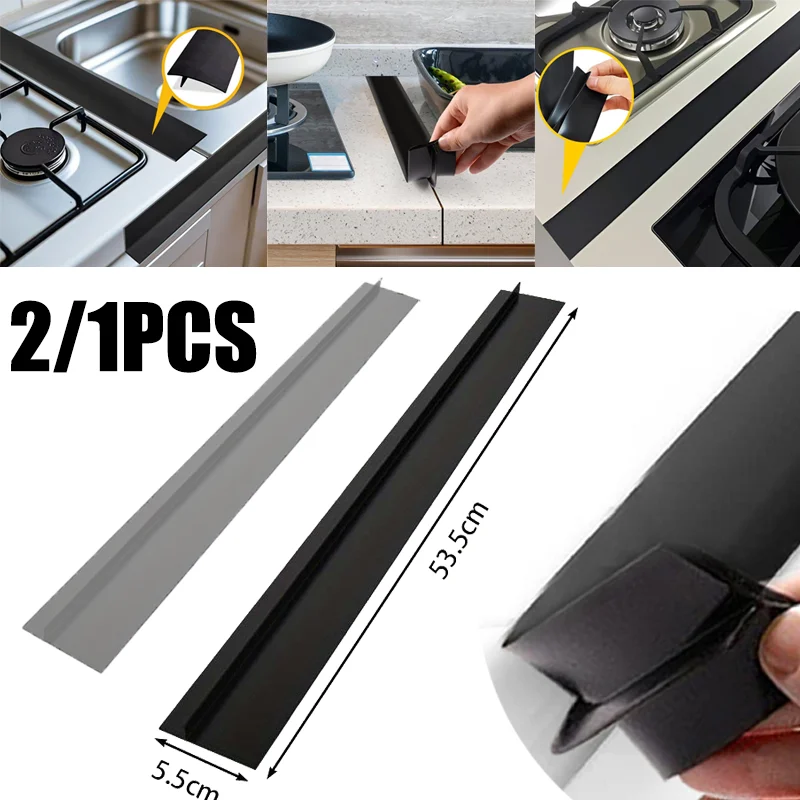 Silicone Gap Sealing Strip for High Temperature Kitchen Waterproof Anti-Fouling Sealing Spaces Durable Soft Cover Tools 2/1Pcs