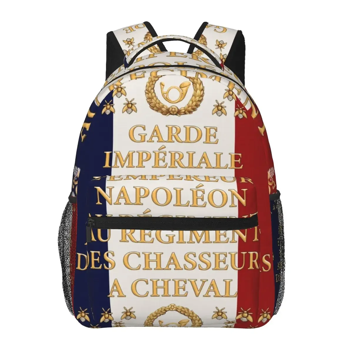 

Napoleonic French Flag Of The Chasseurs A Cheval De La Garde Backpacks Boys Bookbag Students School Bags Rucksack Shoulder Bag