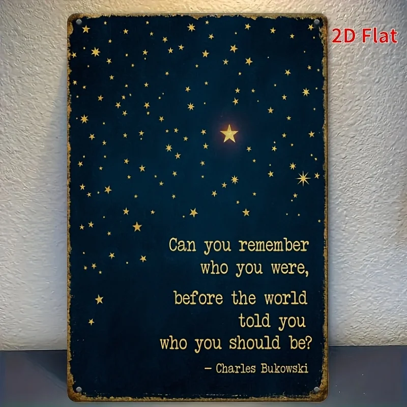 2D Flat - [2D Plane]A 2D Retro Tin Sign Measuring 8X12 Inches, Titled 