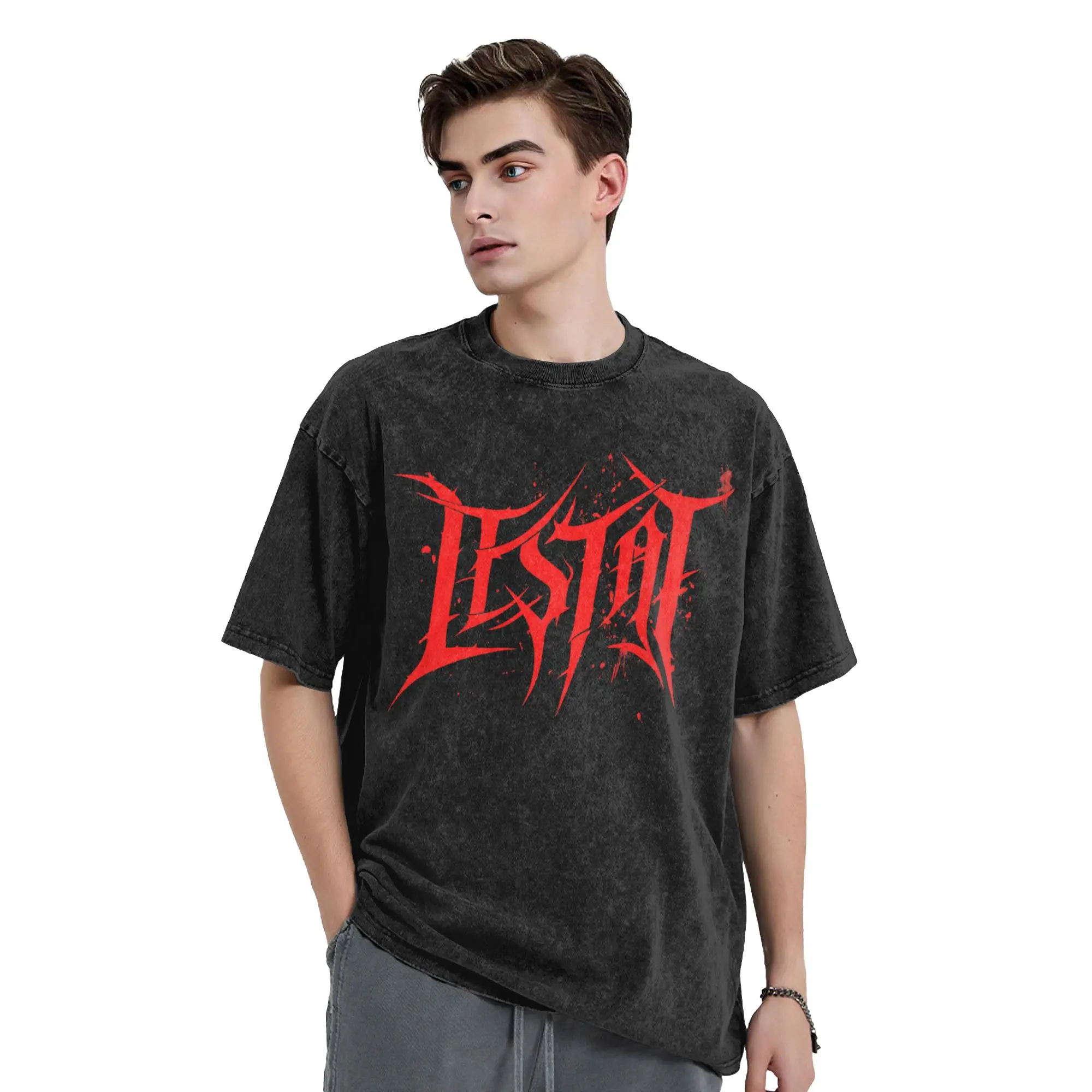 Couple T-Shirt The Vampire Lestat Headbanger Logo Washed T Shirts Hip Hop  Summer Tees Awesome Loose Casual Clothing Gift Idea