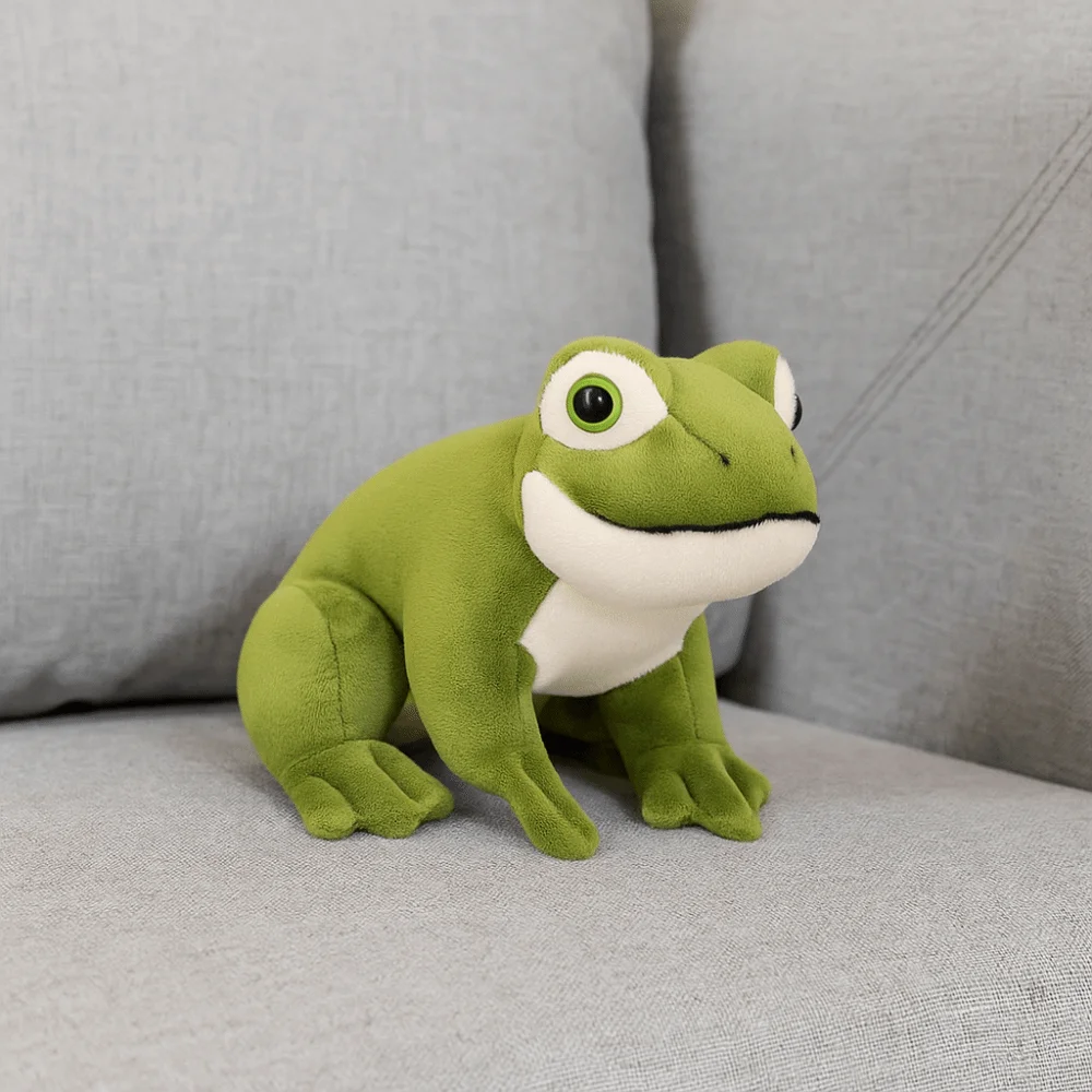 Chica durmiendo dibujos animados Anime rana verde PP colección de algodón Mini rana 12cm suave rana de dibujos animados relleno cumpleaños