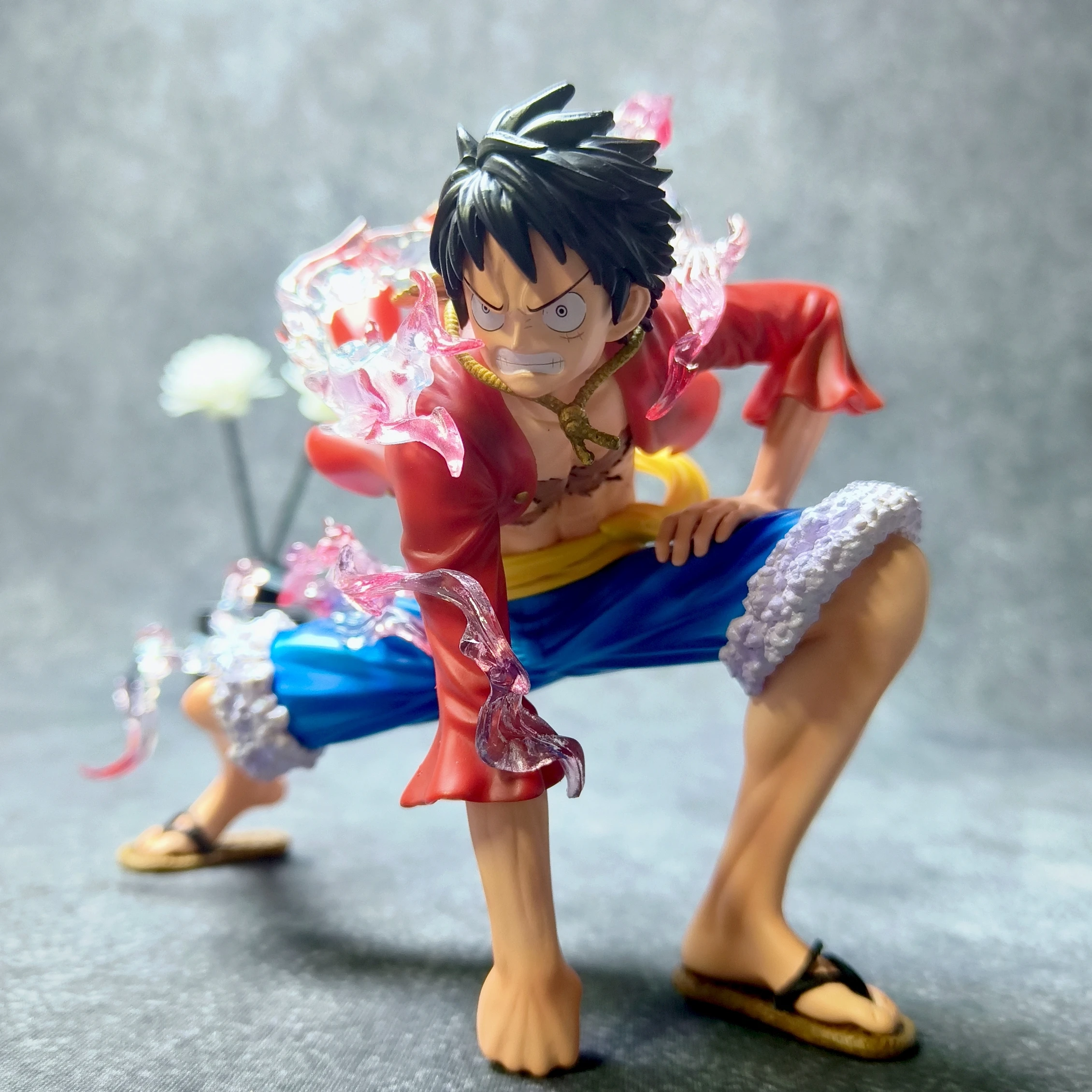 Anime One Piece 15cm Eightfold Mirror Luffy Fifth Gear Nika Luffy Squatting PVC Figure Model Toys Ornaments Statue Gift