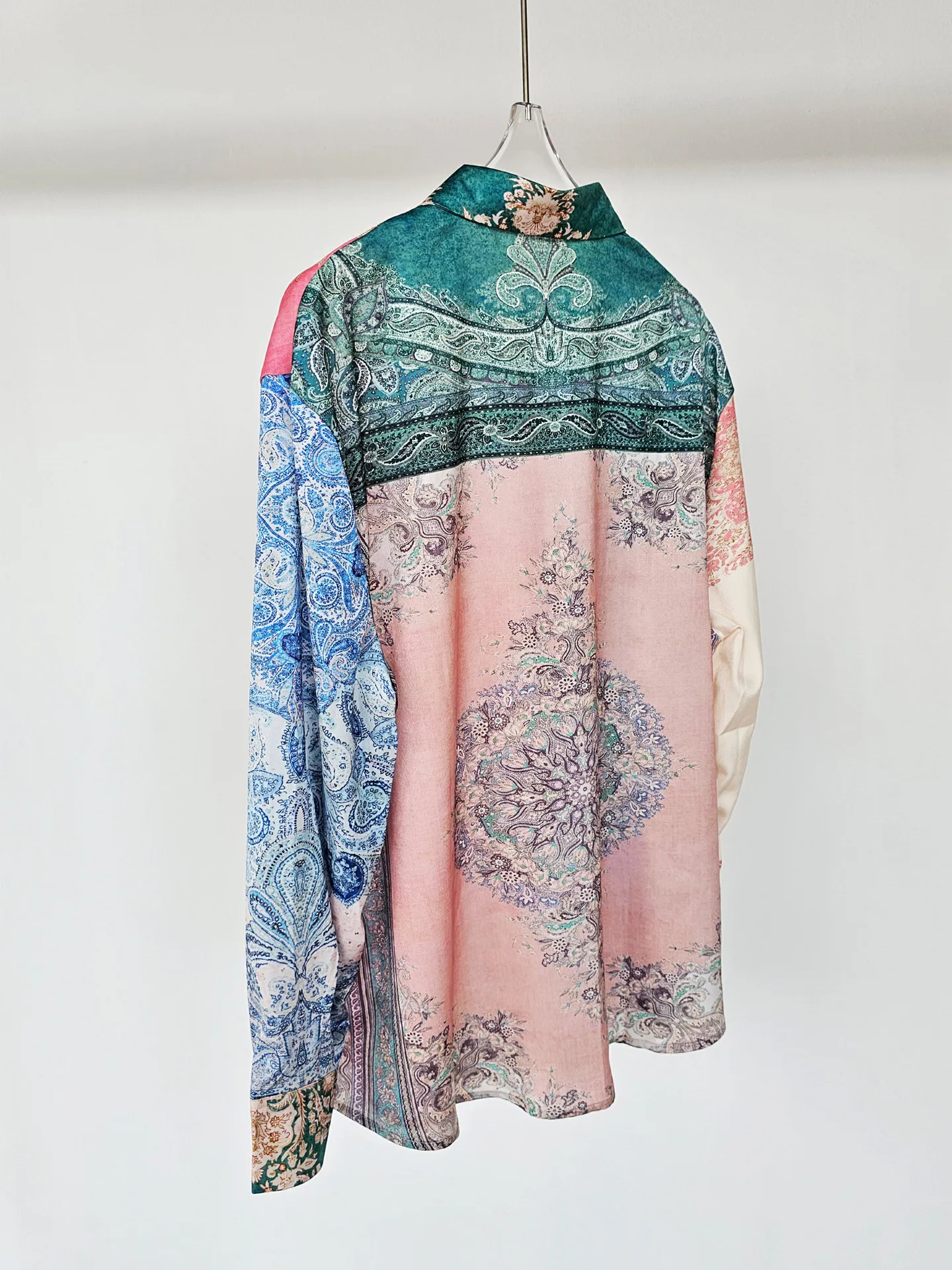 High Street Baroque Court Contrasting Long Sleeved Shirt Woomen's Light Luxury High-end Temperament Shirts Top