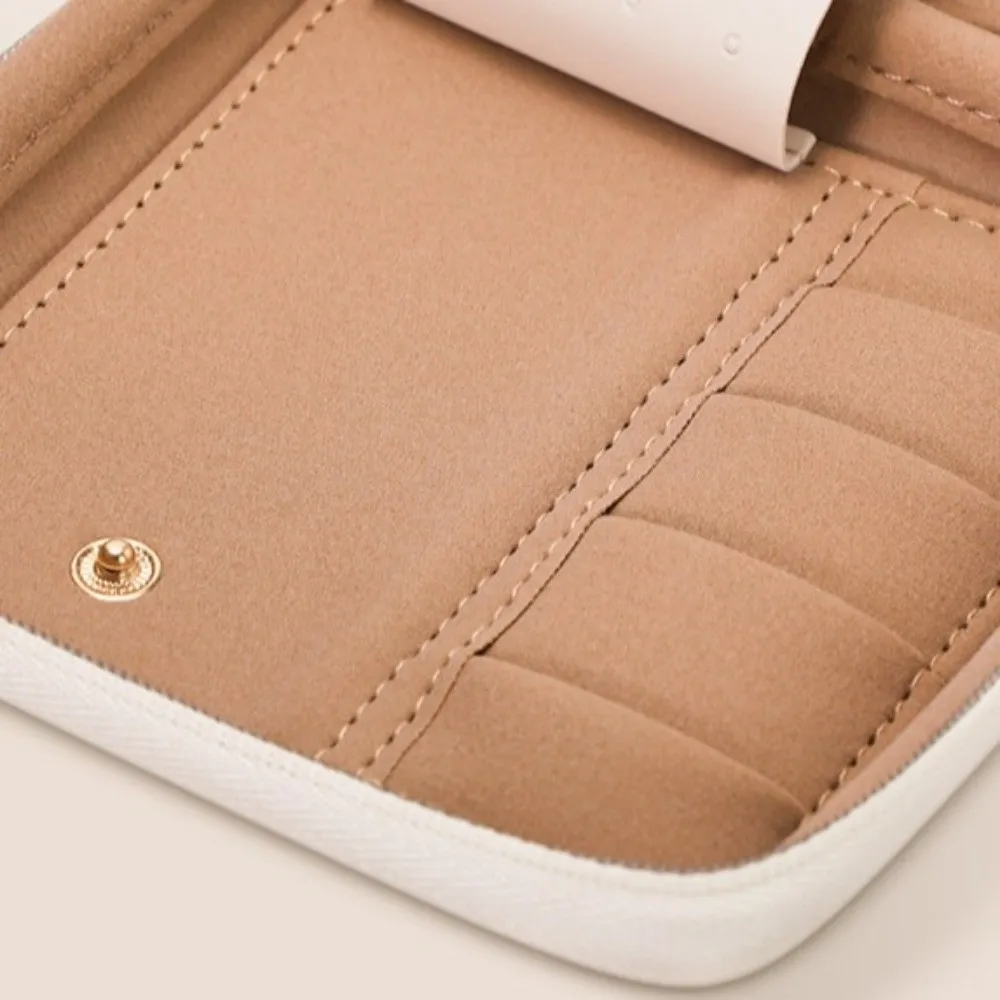 革製小物収納オーガナイザー大容量ソリッドカラージュエリー収納ケースシンプルな防塵ポータブルジュエリーオーガナイザー