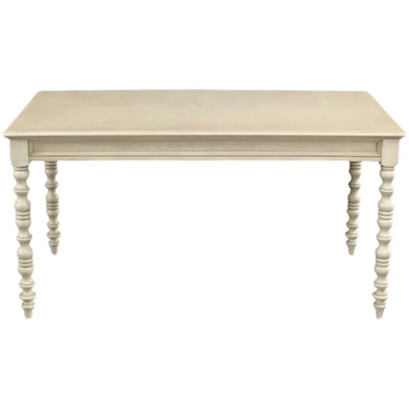 Nordic simple solid wood dining table light luxury log long table all solid wood living room home designer rectangular desk