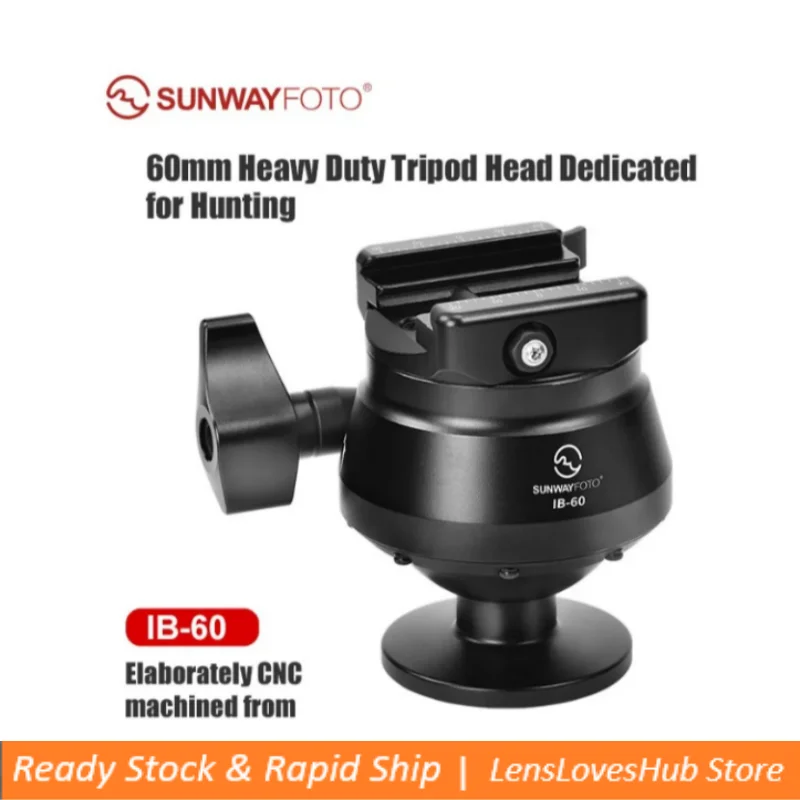

SUNWAYFOTO IB-60 Inverted Ball Head for Hunting Tripod,Load 55lb(25KG)