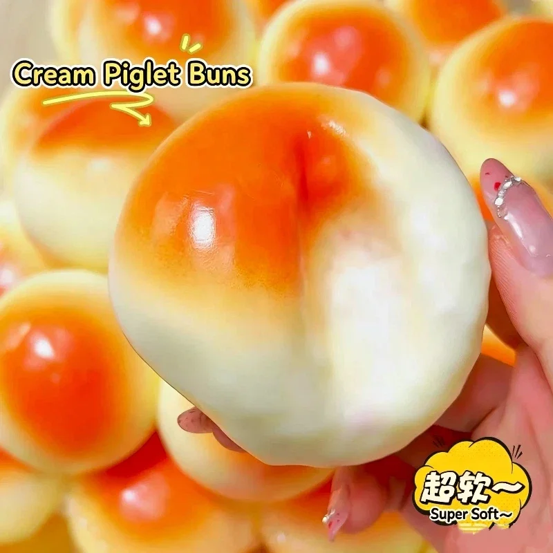 Handmade Crispy Honey Bun Squishy Squeeze ASMR Crunch Stress Relief Fidget Ball Crisp Decompression Baked Bun For Office Workers