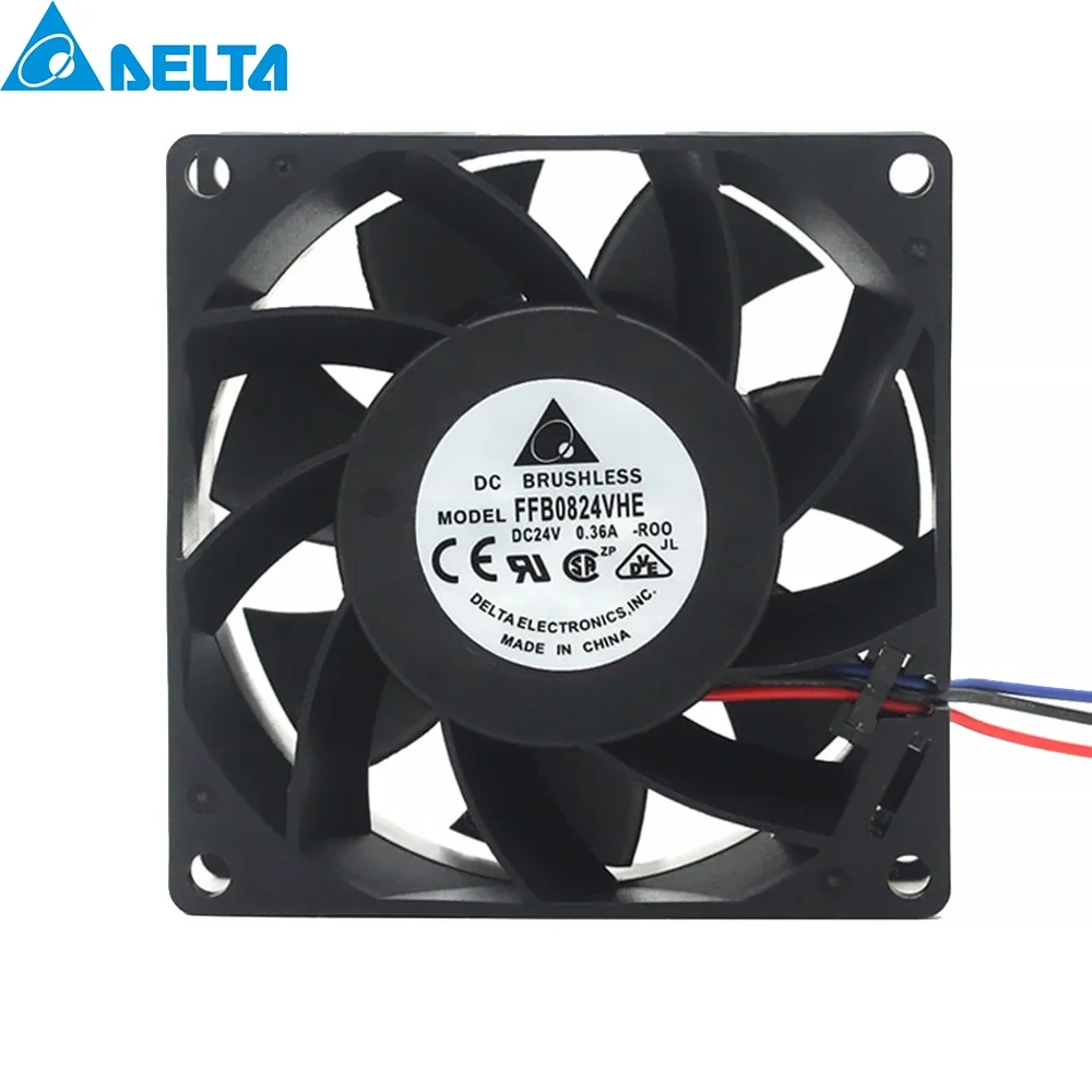 for delta FFB0824VHE high- speed 8038 DC 80X80X38mm 3 PIN DC 24V 0.36A cooling fan Inverter fan