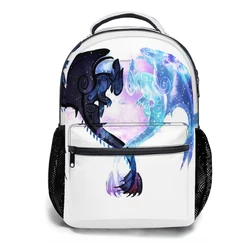 Dragon Heart Toothless and Light Fury New Female Fashion High Waterproof College Backpack Laptop Travel Book Bag 17inch