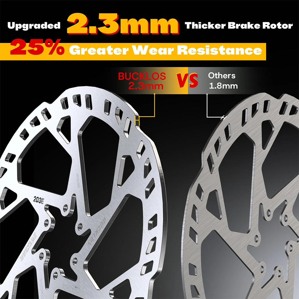 BUCKLOS 2.3MM E-Bike Brake Disc 220MM Electric Bicycle Rotor 140/160/180/203MM Dirt Bike Disc Brake Rotor For Surron Segway Tala