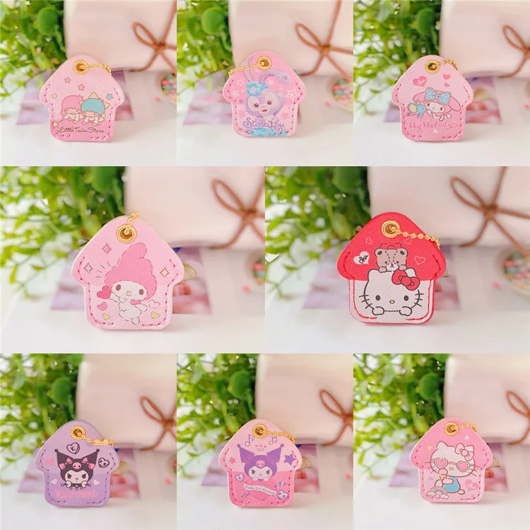 Kawaii Hello Kitty Keychain Sanrio Anime Cartoon Melody Kuromi Cinnamoroll Toys Cute Pendant Dolls Car Key Cover Ring Girl Gift