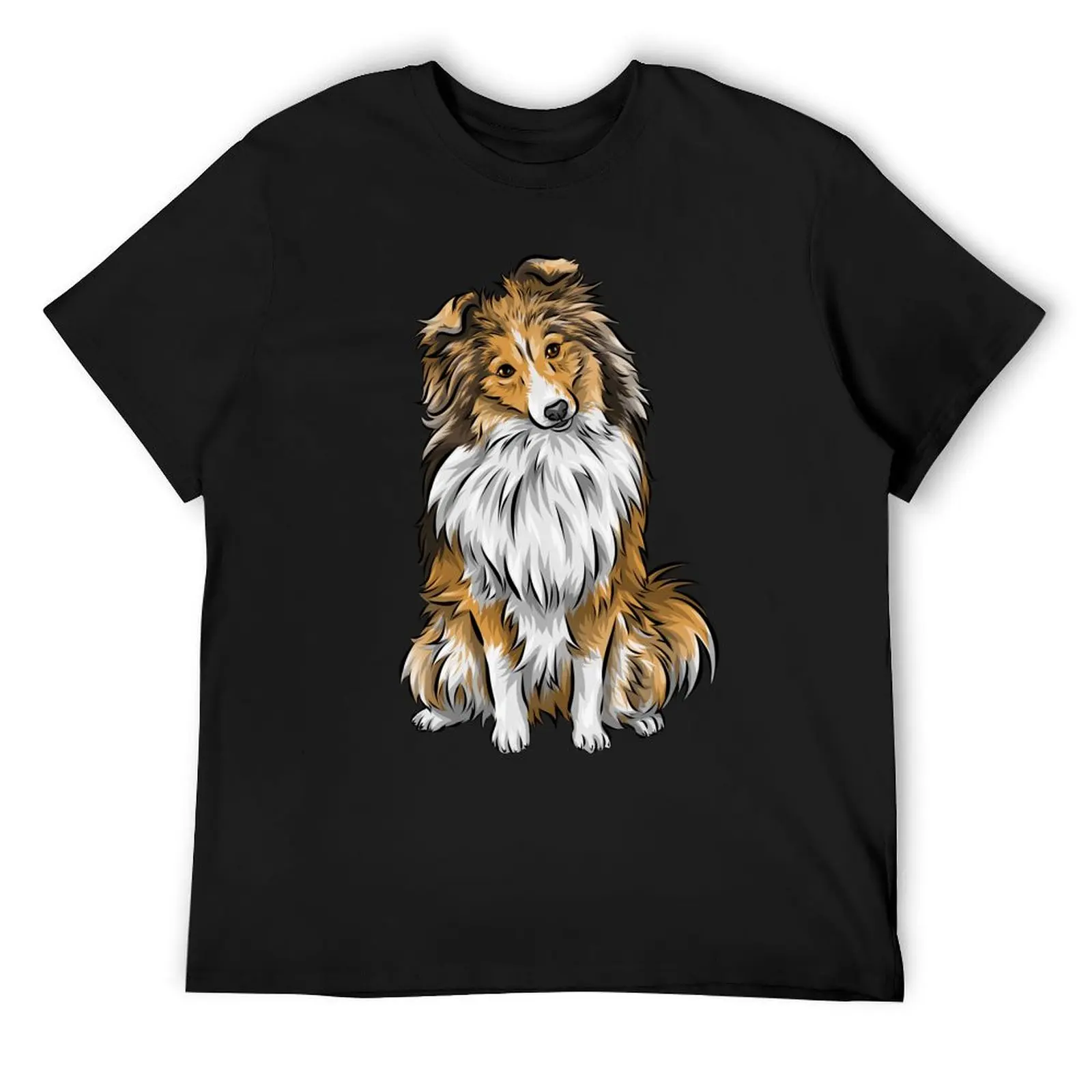 

Sheltie Shetland Sheepdog Mahogany Sable Cute Dog Art T-Shirt quick drying plain summer top sublime men t shirts
