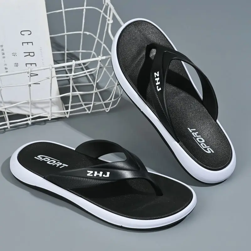 Men\'s Shoe Flip Flops Shiatsu Sabot Slides Soft Flat Beach Male Slipper Living Room Cheap Shoes Hot Trendy Original Low Price