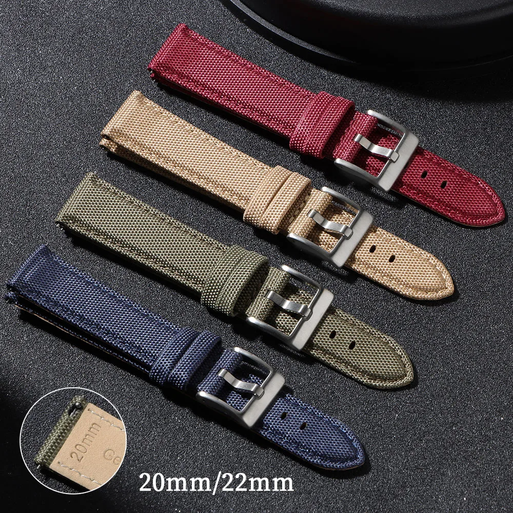 Nylon Leather Strap 20mm 22mm for Omega for Samsung Galaxy Watch 4/5/6 Quick Release Canvas Watch Band Sport Women Men Bracelet