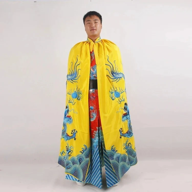 التطريز التنين Dramaturgic إمبراطور بكين عباءة زي أوبرا الصين زي كرنفال الصينية أوبرا بكين الدراما عباءة