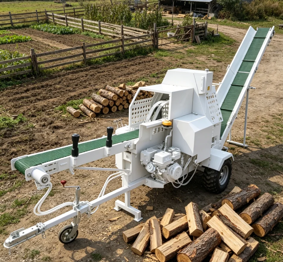 35T Diesel FireWood Processor Firewood Processing Machine High Capacity Wood Splitter for Standardized Firewood Manufacturing