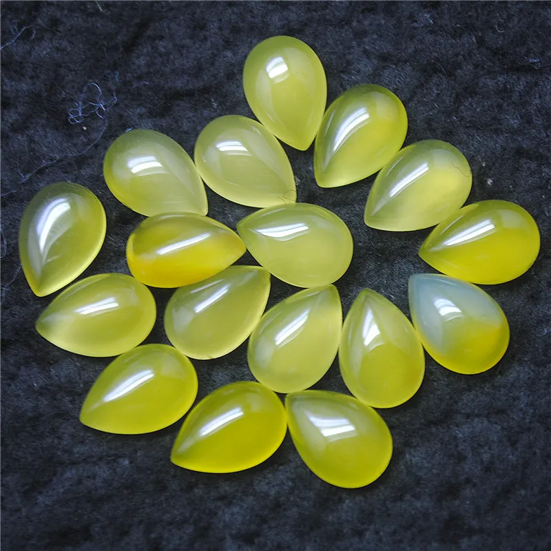 كبوشون بدون ثقب ، على شكل قطرة ماء ، تصاميم مجوهرات ذاتية الصنع ، أيونات علوية ، حجر أصفر حار ، موضة 10x14 ، 10 #3