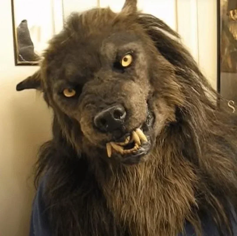 Halloween Latex Wolf Head Hair Mask Werewolf Headgear Party Scary Decor Headgear