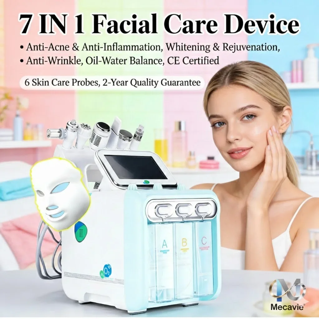 

NEWEST Professional 7 in 1 Hydro Facial Machine Professional Deep Cleansing Oxygen RF Ultrasonic Skin Lifting Beauty Device CE