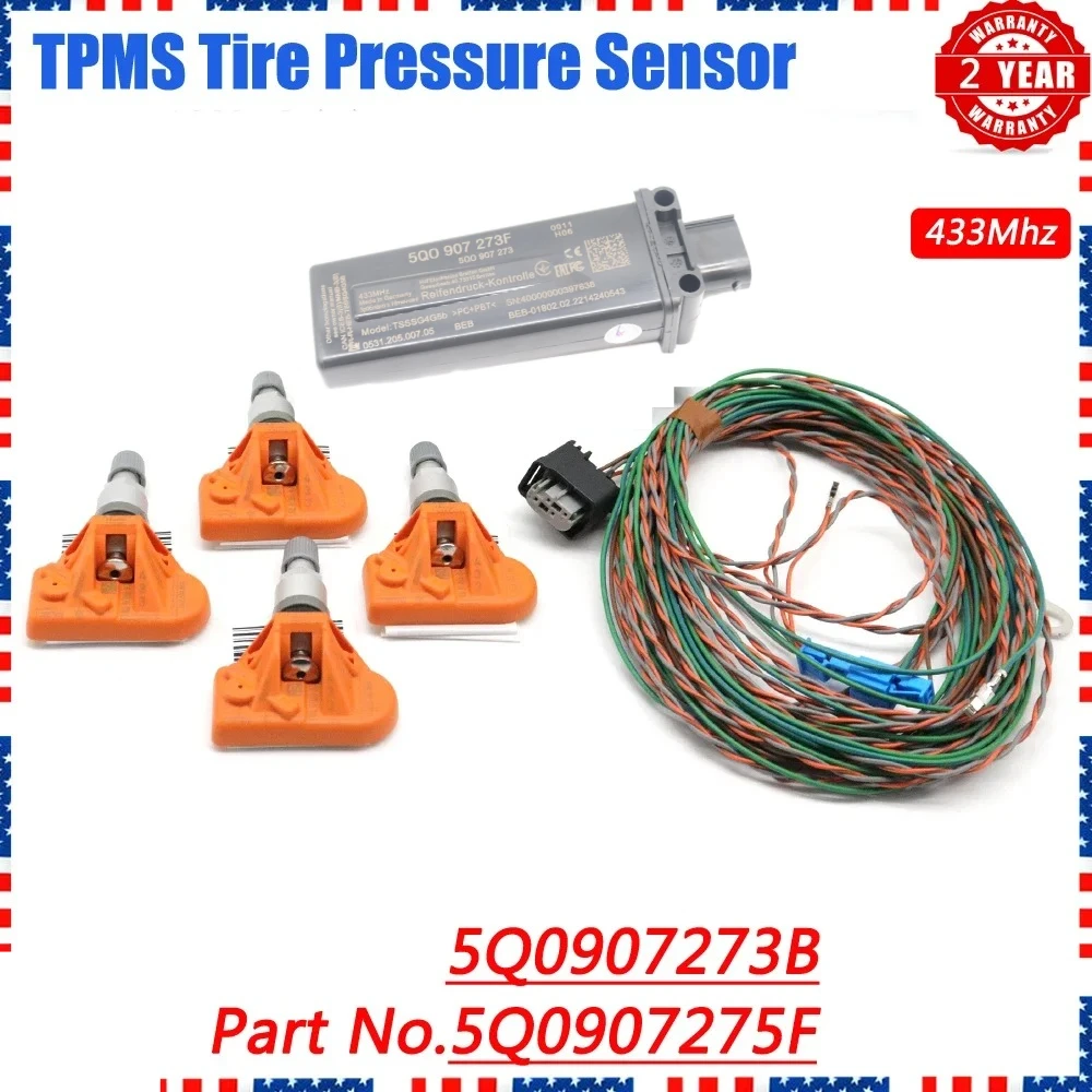 Car TPMS Tire Pressure Sensor 5Q0907275F 5Q0907273B for Volkswagen MQB Polo Beetle Golf Tiguan Sharan Passat CC Audi A3
