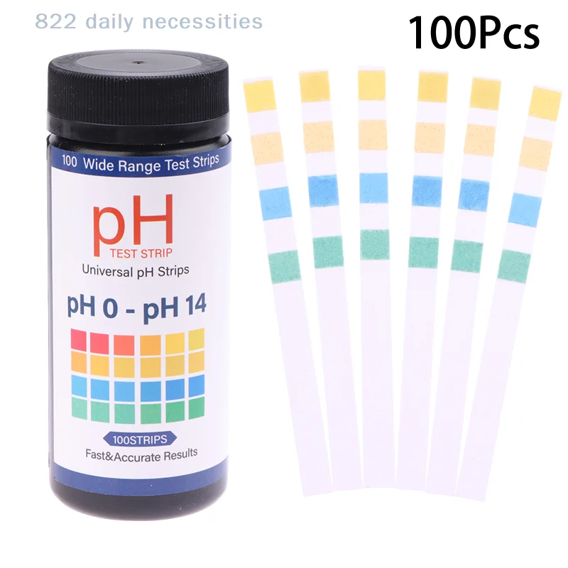 Bandelettes de test de pH du sol, 100 bandelettes, testeur de sol 0-14 pH, bandelettes de test de pH du sol, testeur de plantes pour le sol, bandelettes de test de pH