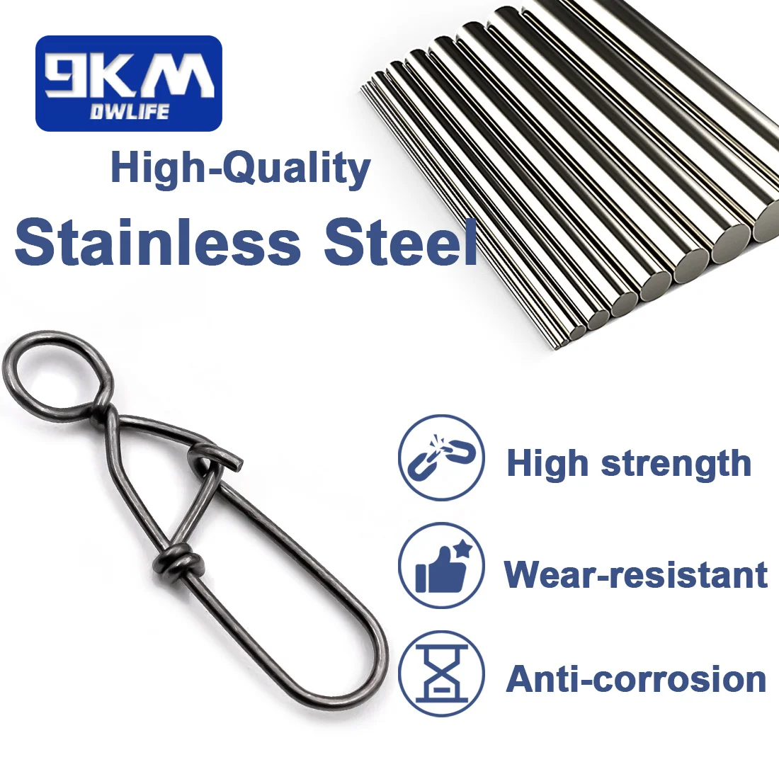 Fishing Snaps 50~200Pcs Duo Lock Snap Stainless Stee Fishing Lure Swivel Connector Freshwater Bass Fishing Fast Clips Tackle image 3