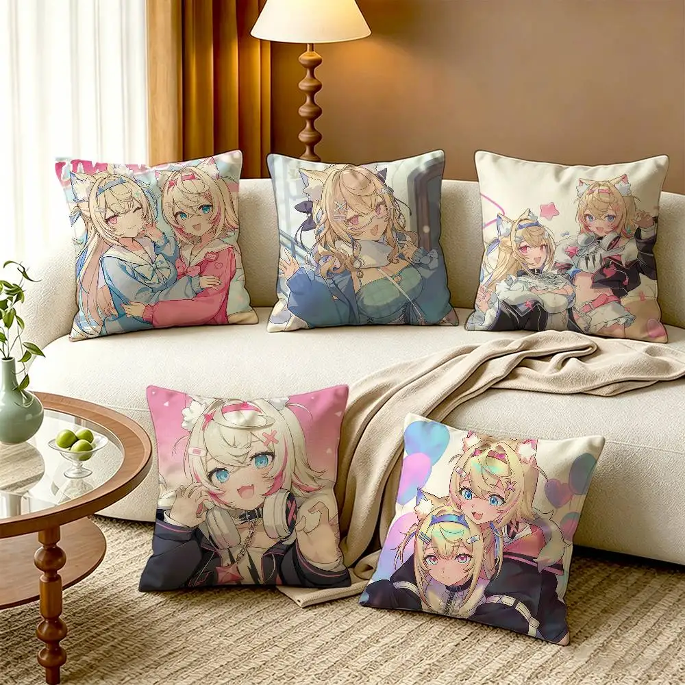 

Hololive Girl F-FuwaMoco Cotton Linen Square Pillow Covers Home Decor Gifts