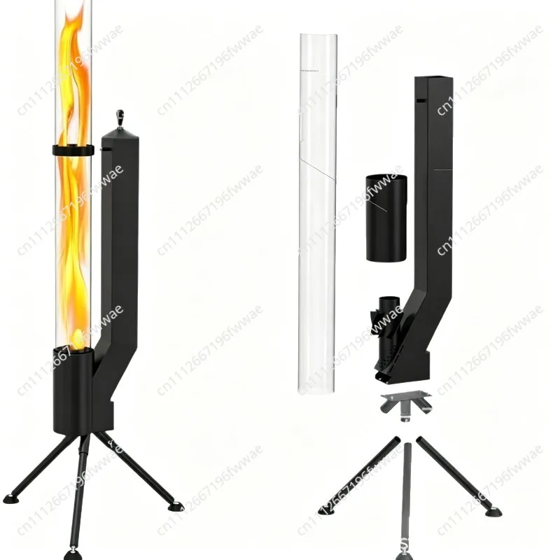 For Rocket Stove - Stainless Steel Pellet Stove with Integrated Glass, Portable Heating Stove for Home Outdoor Camping